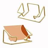 2 Pack Business Card Holder Desk，Metal Business Card Holder Display,Business Card Display Stand,for Office Home Desktop (Gold)