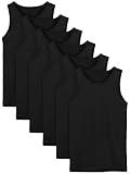 Cooraby 6 Pack Toddler Tank Top Kids Undershirts Soft Undershirt for Boys and Girls Black