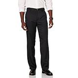 Amazon Essentials Men's Classic-Fit Expandable-Waist Flat-Front Dress Pant, Black, 38W x 30L