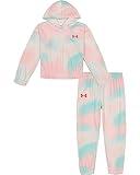 Under Armour Girls Hoodie Set, Bottoms & Lightweight Relaxed Fit Clothing Set, Pink Fizz Velvet, 4 US