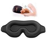 Sleep Eye Mask for Side Sleeper, Lash Extensions 3D Contoured Cup Sleeping Mask for Men Women, Travel Blackout Night Blindfold Eye Shade Cover with Adjustable Strap (Black-Side Sleeper)