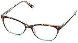 Foster Grant Sofia Vergara x Women's Teresa Cat-Eye Reading Glasses, Brown Tortoise Gradient Fade to Crystal Turquoise, 52 mm + 2