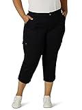 Lee Women's Plus Size Ultra Lux Comfort with Flex-To-Go Cargo Capri Pant Black 18 Plus
