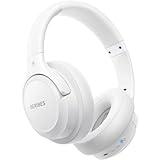 BERIBES Bluetooth Headphones Over Ear, 65H Playtime and 6 EQ Music Modes Wireless Headphones with Mic, HiFi Stereo Foldable Lightweight Headset, Deep Bass for Home Office Cellphone PC Etc.(White)
