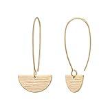 SOFYBJA Geometric Semicircle Dangle Drop Hanging Earrings for Women 18k Gold Plated Light Weight Minimalist Statement Thin Hoop Earrings Jewelry