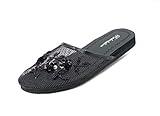REDVOLUTION Women's Chinese Mesh Flip Fop Sandals Slipper (9, Black)