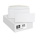 Quality Park #10 Envelopes, Letter Size White Mailing Envelopes, 4-1/8x9-1/2 Inch, No Window Business Envelopes, Gummed Closure, 500/Box (QUA90020)