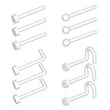 NZDLM Clear Nose Ring Bioflex Nose Rings Studs L Shaped Corkscrew Nose Rings Body Piercing Jewelry for Women Men Nose Piercings Nose Stud Nose Piercing Men's Body Piercing Retainers