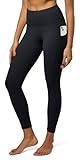IUGA High Waist Yoga Pants with Pockets, Leggings for Women Tummy Control, Workout Leggings for Women 4 Way Stretch Black