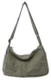 Collsants Messenger Bag for Women Men Satchel Bag Canvas Crossbody Shoulder Bag Casual Sling Bag(green)
