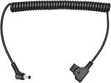 D-Tap to DC 5.5 2.1mm 12V Coiled Power Cable Compatible with Canon C70, Atomos Shogun Ninja, SmallHD Indie 7, Blackmagic Video Assist, KiPRO, Right Angle V Mount Gold Mount Battery Power Adapter, 59"