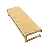 Shikiy Industrial Pipe Clothing Rack with Shelves, Industrial Pipe Wall Mounted Garment Rack with Top Shelf Hanging Clothes Rack for Home Retailing, Gold