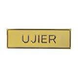 Church Badges - Pin-backed Church Leadership Badge - Safety Pin-backed Badges Reusable For Church Gatherings - Gold Spanish Badge for Usher (Ujier)