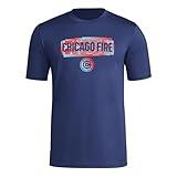 adidas Men's Chicago Fire MLS Short Sleeve T-Shirt, Navy Blue, X-Large