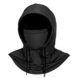 Cooling Balaclava Mask,Sun UV Protection Hood,Breathable Full Head Mask for Men Women Fishing Running Outdoor (US, Alpha, One Size, Large, Black)
