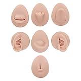 Soft Silicone Body Part Model, Piercing Practice Model Simulation Silicone Ear Eye Nose Mouth Tongue, Belly Button Model Safety Pierce Tool for Novice Piercer Teaching Instruction (Medium Fleshcolor)