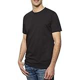 Organic Signatures Crewneck 100% Certified Organic Cotton, Soft Shirts for Men (Large, Black)