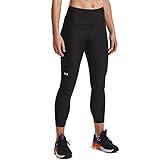 Under Armour Womens HeatGear Armour High Waisted Ankle No-Slip Leggings, Black (001)/White, Medium Short