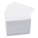 100 Pack Premium Blank PVC Cards, CAETOUNG CR80 30 Mil Graphic Quality White Plastic Cards for Photo ID Badge Printers