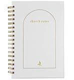 Church Notes Journal - Sermon Notes Christian Notebook - Bible Study Journal Original Linen Hardcover Guilded Notebook for Note Taking, Spiritual Growth - Bible Study Supplies Gift for Women and Men