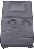 Utopia Bedding Twin Sheet Set – 3 Piece Bed Sheets for Twin Size Bed, Soft and Breathable Microfiber, Includes 1 Fitted Sheet, 1 Flat Sheet and 1 Pillowcase (Grey)
