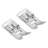 TISEKER 2 Pieces Zig Zag, Straight Stitch Presser Foot Universal General Purpose Zigzag Snap On Foot for Singer, Brother, Janome, Kenmore, Babylock, Toyota, Etc Domestic Sewing Machines