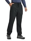 baleaf Men's Fleece Lined Hiking Cargo Pants Softshell Water Resistant Snow Thermal Pants Winter Insulate with Zipper Pocket Black M