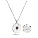 Christian Heart Necklace with Smallest Nano Bible - Round 925 Sterling Silver Pendant for Women Entire KJV New Testament Holy Scriptures on Microchip, Gift Faith Jewelry for Her, 18"