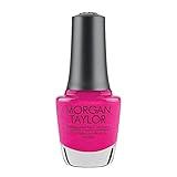 Morgan Taylor Nail Lacquer (All Dolled Up) Hot Pink Professional Lacquer, Vibrant, Chip-Resistant, Fast-Drying, Long-Lasting, High-Shine, Perfect for Manicures & Pedicure, 0.5 ounce.