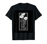 Chic Florals Black and White Minimalist Flowers T-Shirt