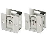 Design House 182121 Pocket Door Privacy Bed and Bath Lock 2-Pack Satin Nickel