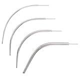 Telooco 4 Pcs Piercing Taper,Flat Back Earring Insertion Tool Piercing Taper Insertion Tool 14g 16g 18g 20g Curved Earring Threader Tool Suitable for Ears/Nose/Navel/Lips/Eyebrows
