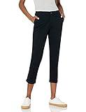 Amazon Essentials Women's Mid-Rise Slim-Fit Stretchy Cropped Tapered Leg Khaki Dress Pants (Available in Plus Size), Black, 14