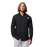Columbia Mens PFG Tamiami Long Sleeve Fishing Shirt, Black, Medium