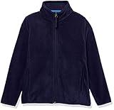 Amazon Essentials Boys' Polar Fleece Full-Zip Mock Jacket, Navy, Small