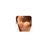 CHESKY Gold Layered Choker Necklace for Women, Dainty 14K Thin Snake Satellite Beads Necklaces Trendy Handmade Double Layering Small Simple Minimalist Jewelry Gift