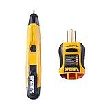 Sperry Instruments STK001 Non-Contact Voltage Tester (VD6504) & GFCI Outlet / Receptacle Tester (GFI6302) Kit, Electrical AC Voltage Detector, Yellow & Black
