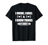 I Drink I Grill And I Know Things BBQ Barbecue Beer Mug T-Shirt
