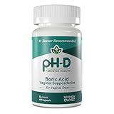 pH-D Feminine Health Support - 600 mg Boric Acid Suppositories - Woman Owned - for Vaginal Odor Use - 36 Count