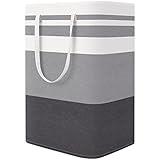 StorageRight Large Collapsible Laundry Basket Hamper with Easy Carry Handles，Freestanding Clothes Hampers for Laundry, Bedroom, Dorm, Towels, Toys, 75L, Gradient Grey
