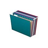 Pendaflex Recycled Hanging File Folders, Letter Size, Assorted Jewel-Tone Colors, Two-Tone for Foolproof Filing, 1/5-Cut Tabs, 25 Per Box (81667)