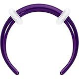 Body Candy 16G 3/8 Purple Pincher Crescent Taper Surgical Steel Septum Piercing for Men and Women