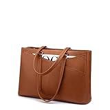 LOVEVOOK Laptop Tote Bag for Women,15.6 Inch Waterproof Computer Bags Women Business Office Work Bag Briefcase, Brown