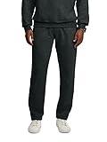 Fruit of the Loom Men's Eversoft Fleece Open Bottom Sweatpants with Pockets, Relaxed Fit, Moisture Wicking, Breathable, Black Heather