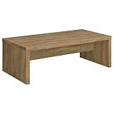 Coaster Home Furnishings Wooden Coffee Table w/ Side Panels & Center Brace, Mango Wood - Modern Rectangular Living Room and Bedroom Furniture for House and Apartment