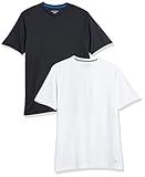 Amazon Essentials T-Shirts For Men, Active Performance Tech, Available in Big & Tall, Pack of 2, Black/White, XX-Large Big