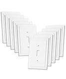 Bates Modern Edge Decorative Wall Plate, 10 Pack, 4.9" x 3.2", White Light Switch Cover, Outlet Plate