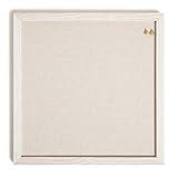 U Brands Rustic Linen Bulletin Board, 14"x14", White Wood Style Frame, Industrial Grade Pinning Surface, includes Push Pins