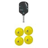 JOOLA Pickleball Paddle - Ben Johns or Simone Jardim Hyperion Shape - Charged Surface Tech for Balanced Power & Feel - Carbon Fiber - USAPA Approved + JOOLA Primo Tournament Indoor/Outdoor Balls