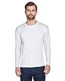 8422 UltraClub Adult Cool & Dry Sport Long-Sleeve Performance Interlock Tee (White) (S)